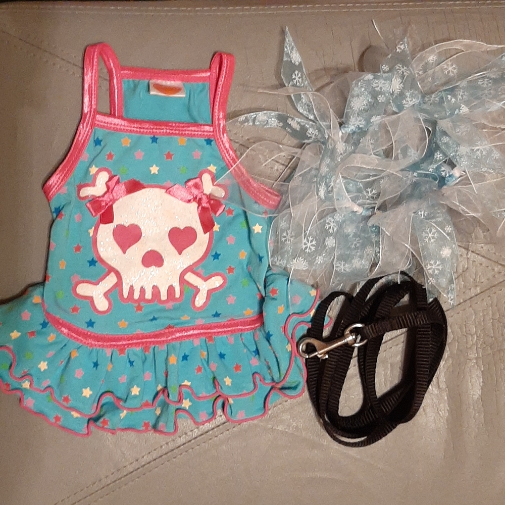 Simply Dog dress, TuTu skirt , leash